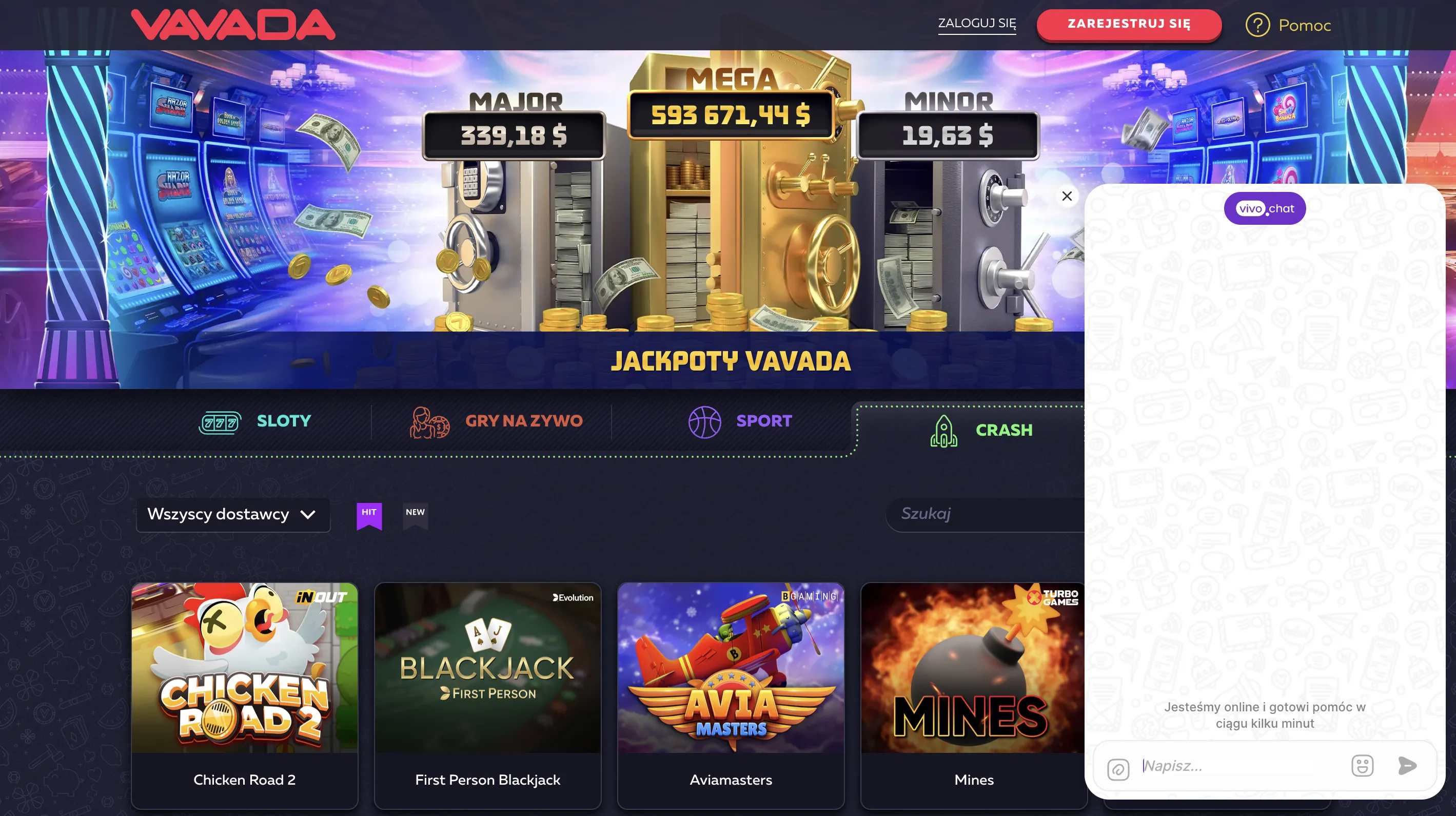 Wsparcie i kontakt całą dobę w serwisie Vavada Casino